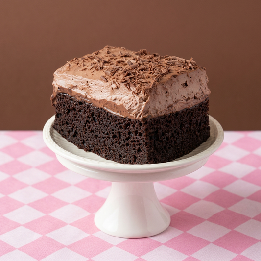 Polished angled Triple Chocolate Cake