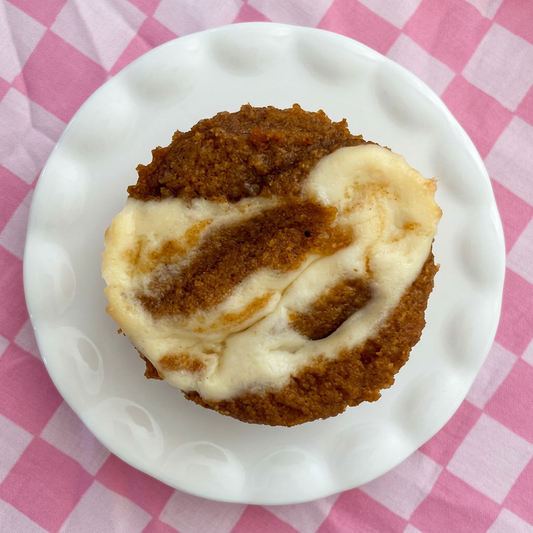 Polished overhead pumpkin muffin