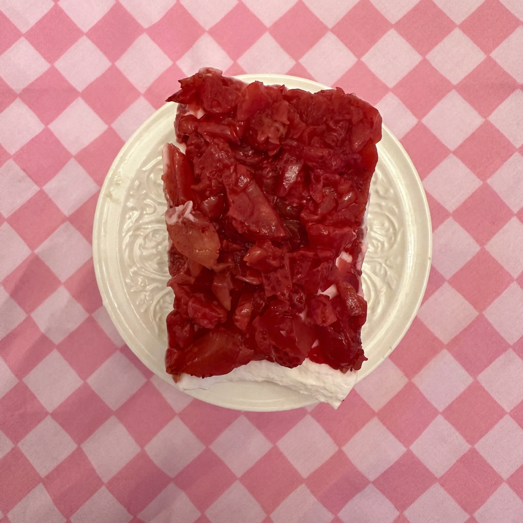 Polished overhead Strawberry Shortcake